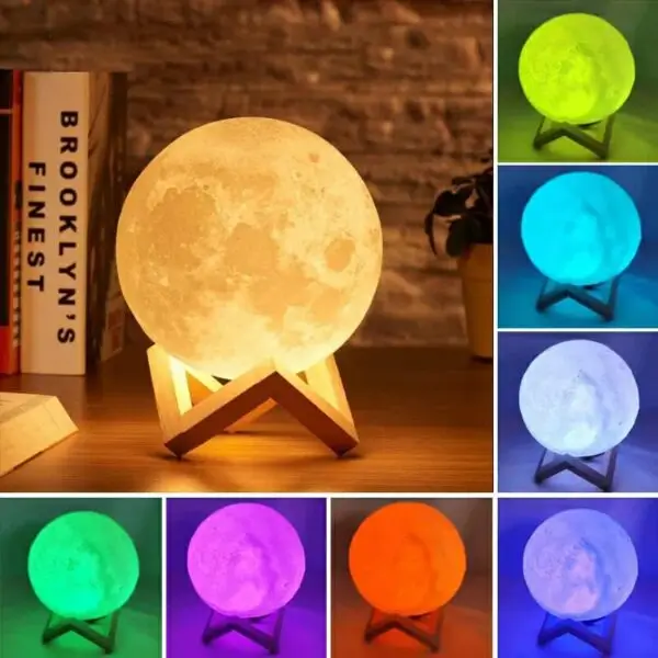 LED Moon Lamp - 3D Printed Lunar Lamp