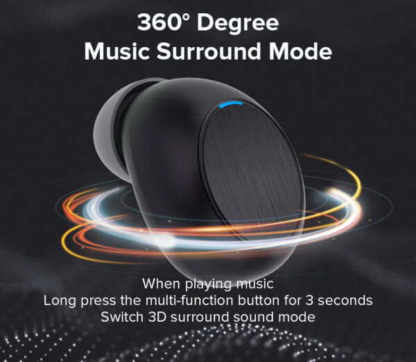 Soaiy A5 True Wireless Earbuds (Black) - Image 3