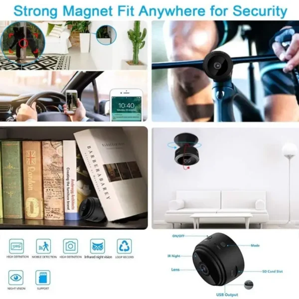 A9 Mini HD 1080p WiFi Spy Camera with Motion Detection & Night Vision - Image 4
