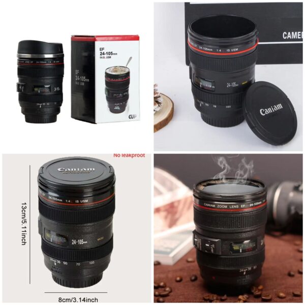 Stainless Steel Camera Lens Coffee Mug