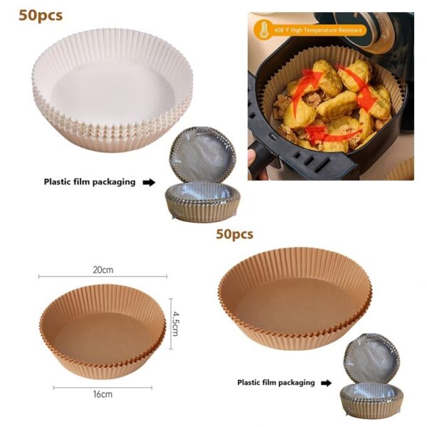 Collapsible Silicone Air Fryer & 50 Non-Stick Liners - Image 6