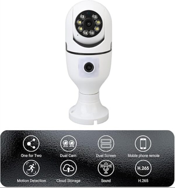 2MP WiFi Light Bulb Security Camera - 360° - Image 4