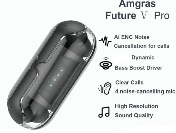 Amgras Future V Pro TWS Bluetooth Earbuds - Image 5