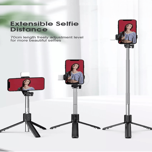 LED Selfie Stick with Tripod & Ring Light